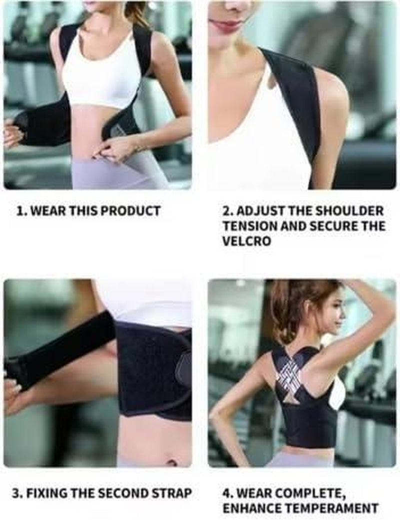 Waist Trainer Correct Bad Posture Help and Hunchback Unisex Posture Enhancer Back Support Posture Correction Shoulder Belt Correction Vest for Home Office