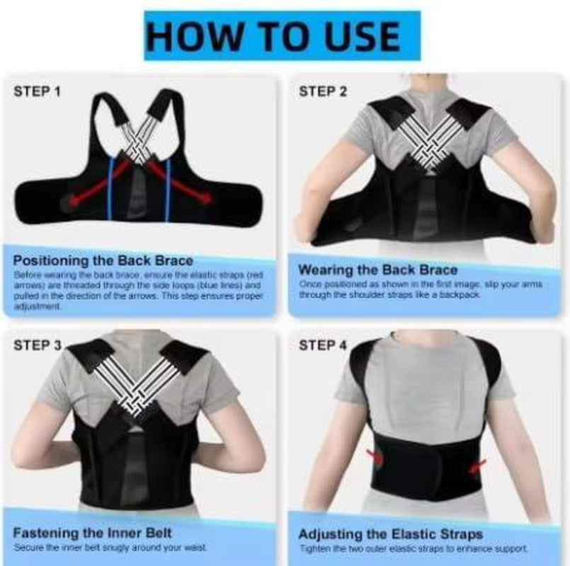 Waist Trainer Correct Bad Posture Help and Hunchback Unisex Posture Enhancer Back Support Posture Correction Shoulder Belt Correction Vest for Home Office